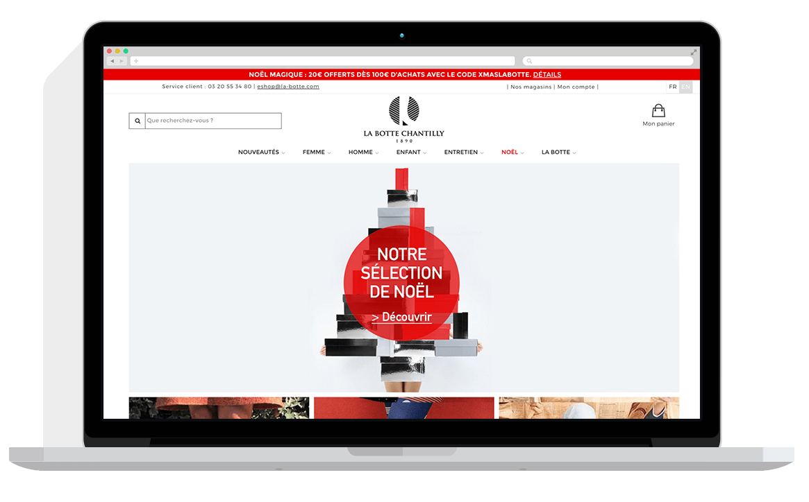 page d'accueil de la botte chantilly